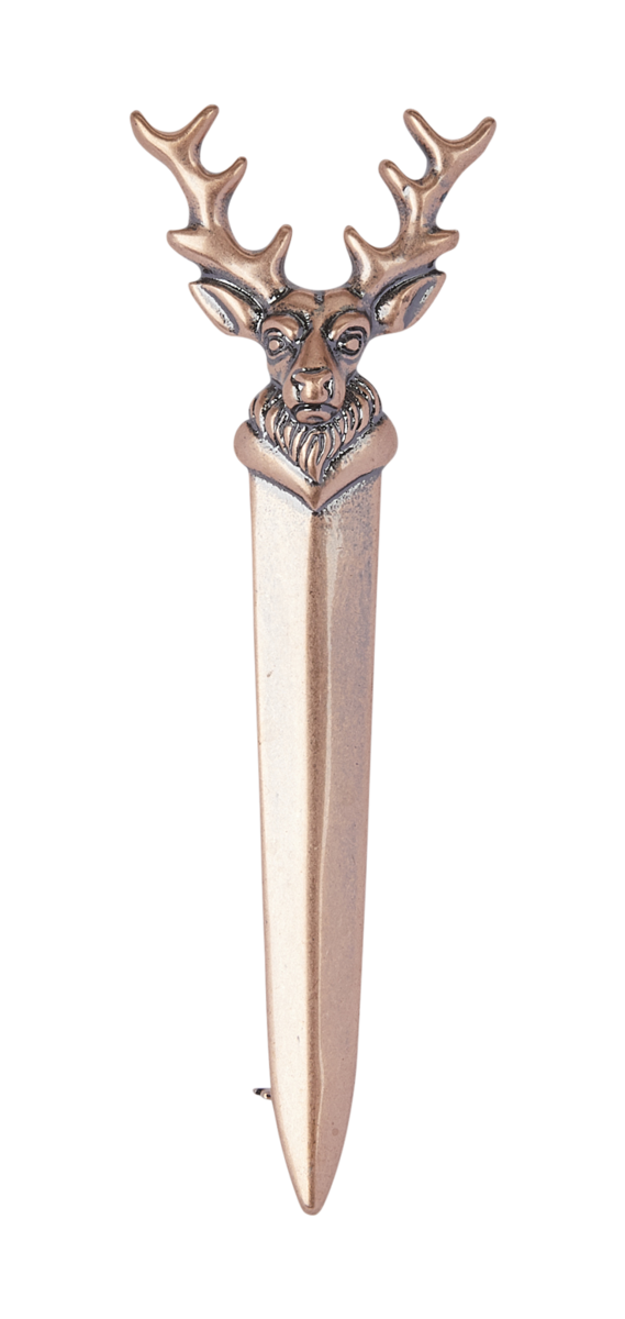 Stag Head Copper Kilt Pin